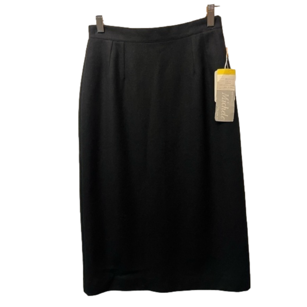Vtg Michele New York 100% Pure Wool Lined Slit Pencil Skirt Size 7/8 Classic NWT
